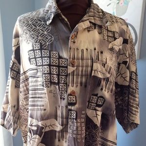 Black Floral Hawaiian Shirt Boca Classics Island